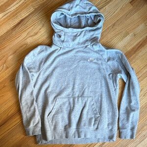 Nike large Light Gray Crewneck Hoodie Sweatshirt girls